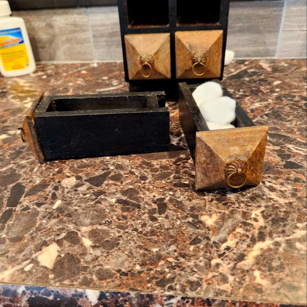 Wooden 4 drawer accent / trinket box - 6"x6"x6" - Picture 10 of 10